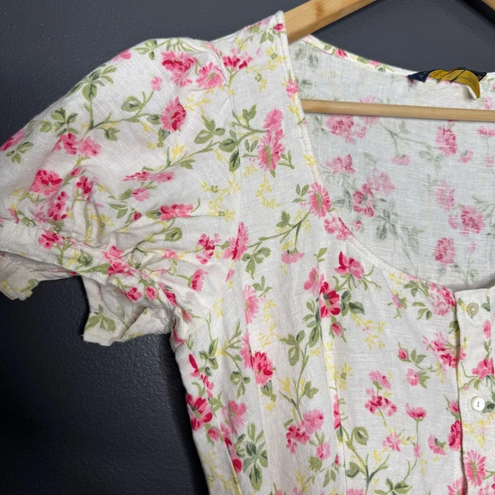 Polo Ralph Lauren Elizabeth Floral Short Sleeve Dress Short Puff Sleeves 8 - Picture 8 of 15